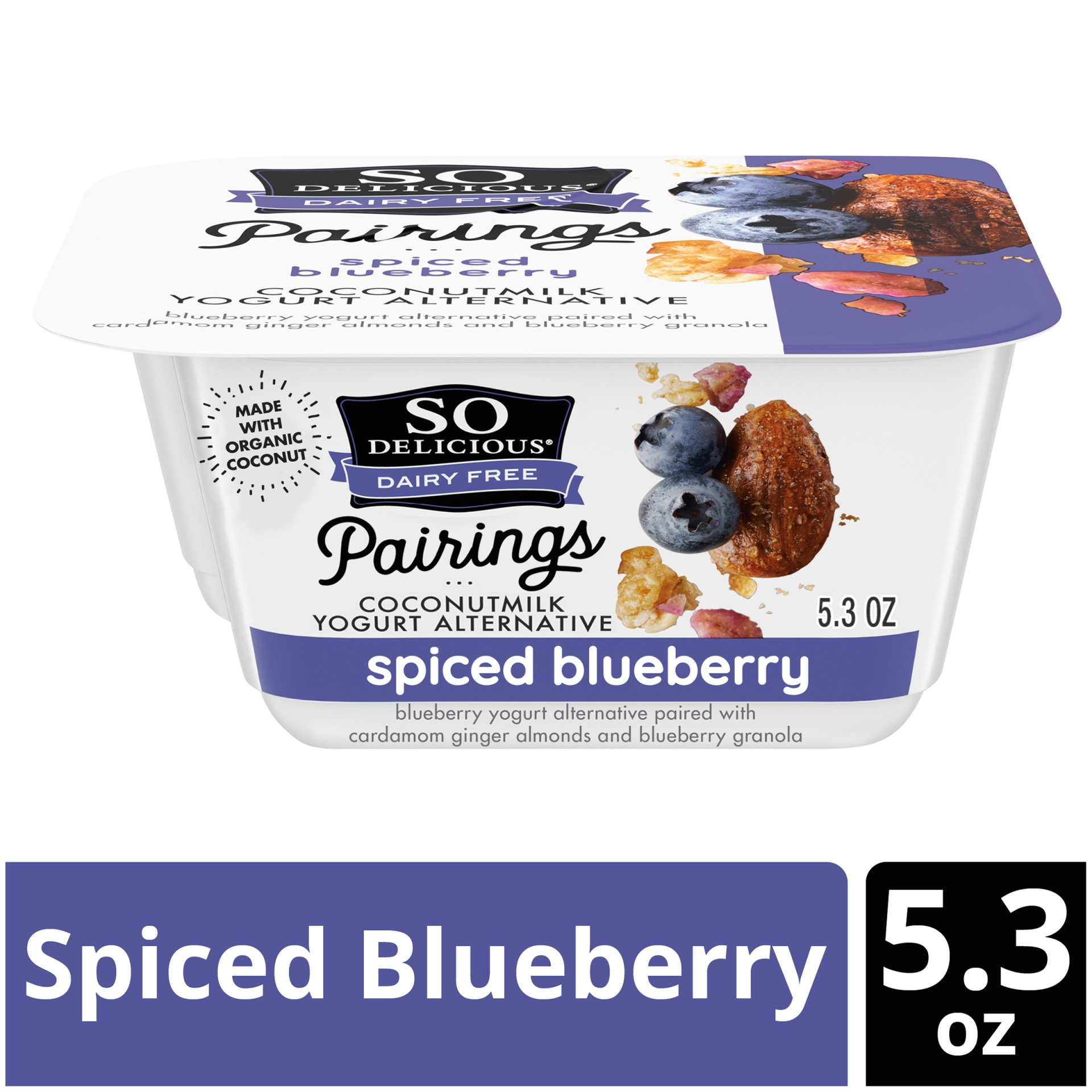 slide 1 of 5, So Delicious Dairy Free Pairings Spiced Blueberry Coconut Milk Yogurt Alternative, 5.3 oz