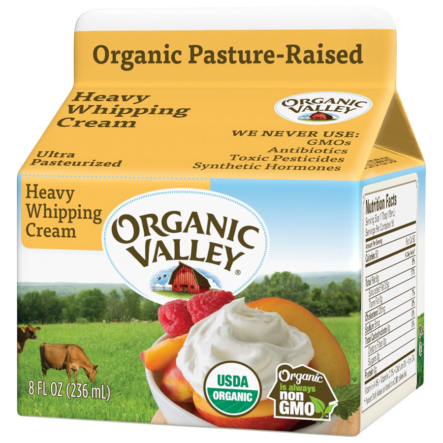 slide 3 of 3, Organic Valley Heavy Whipping Cream, 8 oz