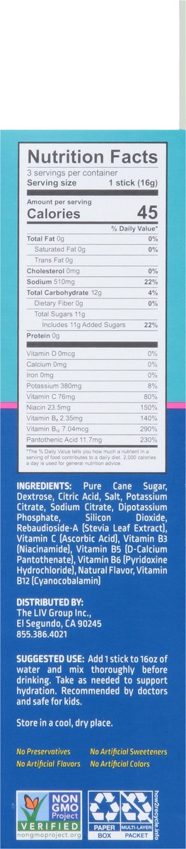 slide 5 of 9, Liquid I.V. Hydration Multiplier - Passion Fruit - Hydration Powder Packets | Electrolyte Powder Drink Mix | Convenient Single-Serving Sticks | Non-GMO | 3 Sticks, 1.69 oz