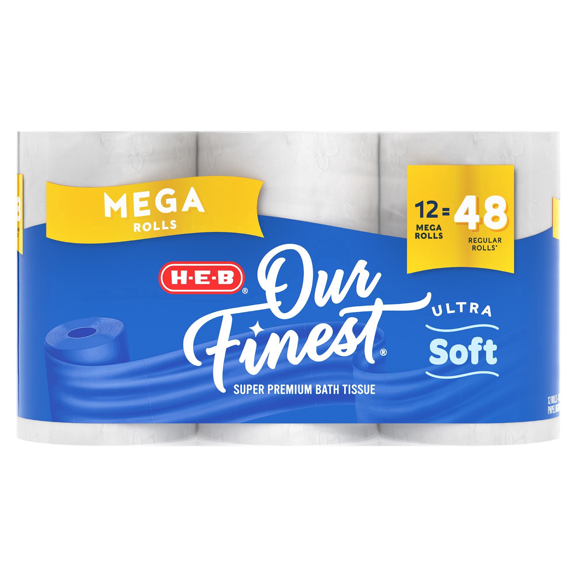 slide 1 of 1, H-E-B Our Finest Ultra Soft Toilet Paper, 12 ct