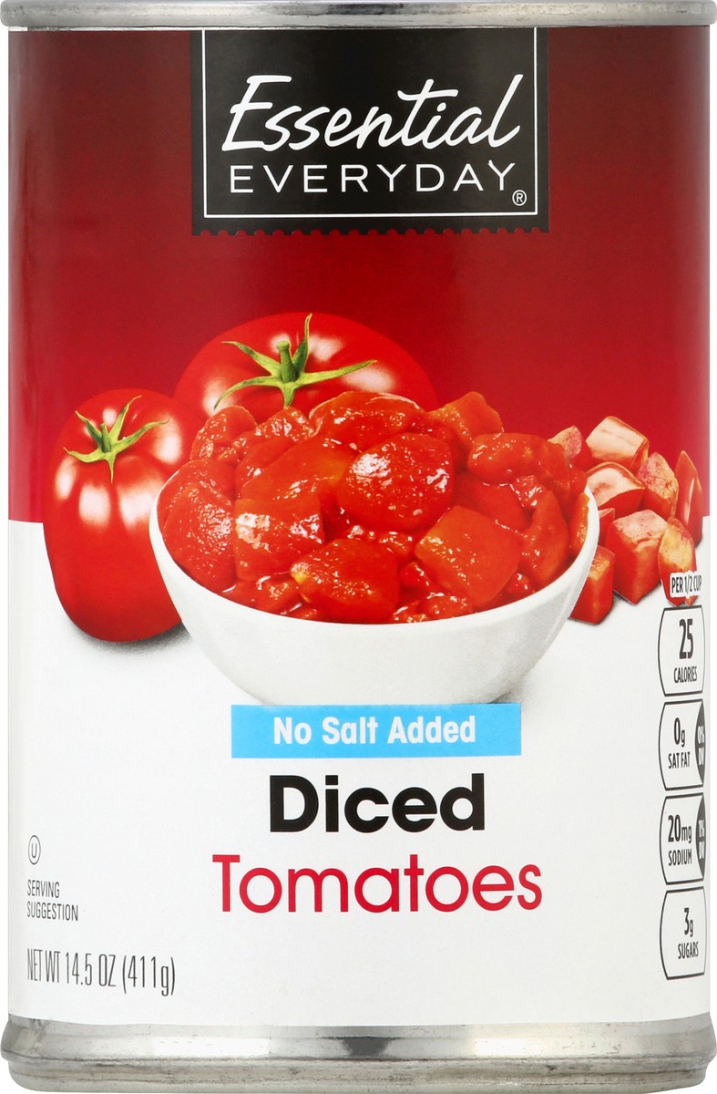 slide 3 of 6, Essential Everyday Tomatoes, No Salt Added, Diced, 14.5 oz