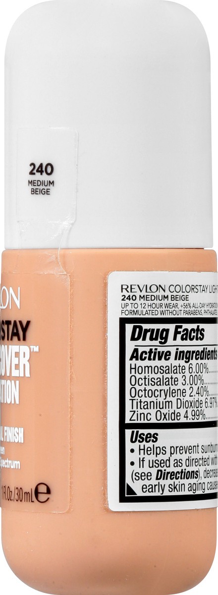 slide 4 of 11, Colorstay Broad Spectrum SPF 35 Medium Beige 240 Light Cover Foundation 1 oz, 1 oz