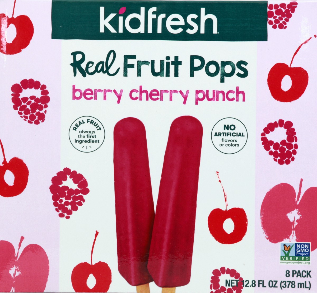 slide 1 of 13, Kidfresh 8 Pack Berry Cherry Punch Fruit Pops 8 ea, 8 ct