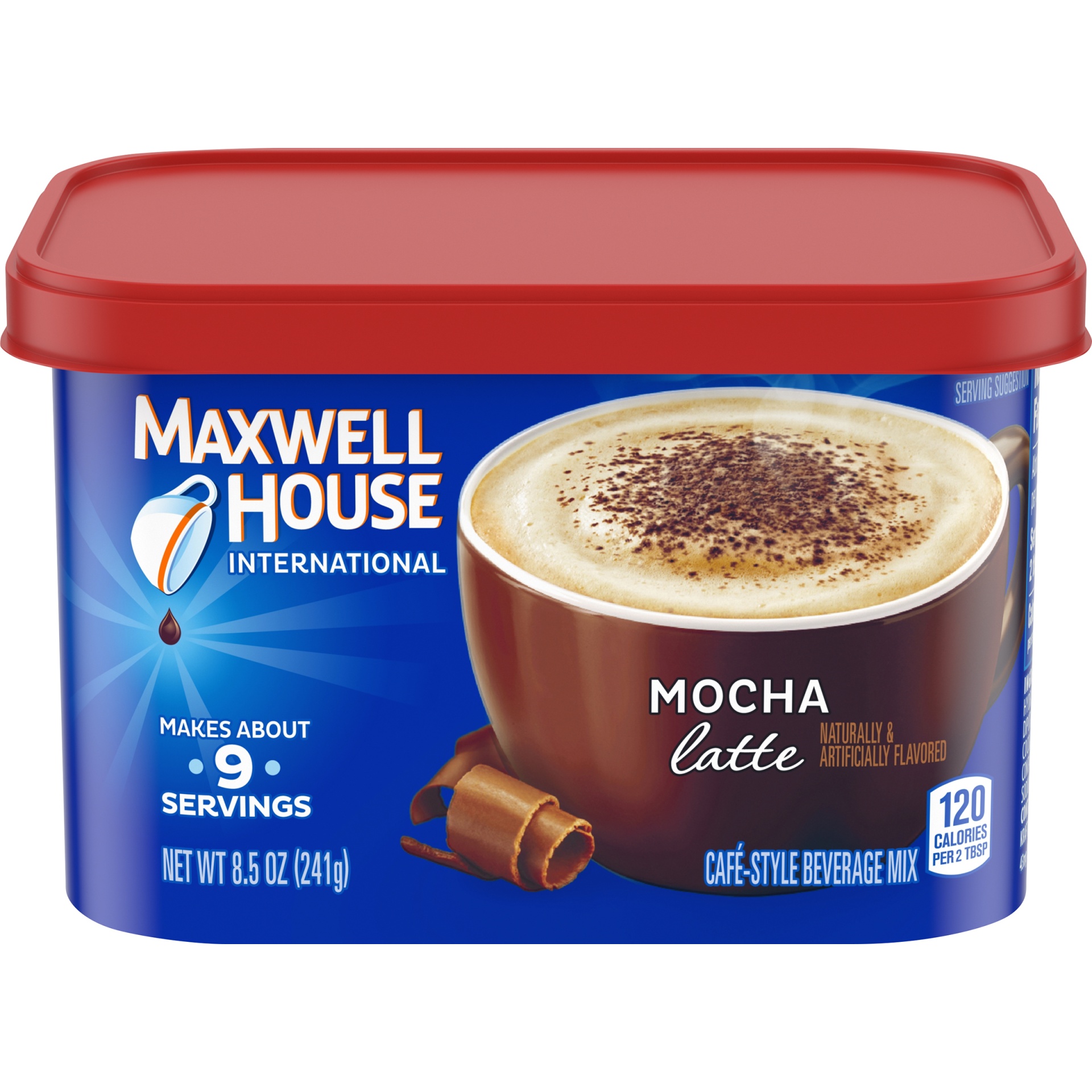 slide 1 of 8, Maxwell House International Latte Mocha Medium Roast Beverage Mix, 8.5 oz