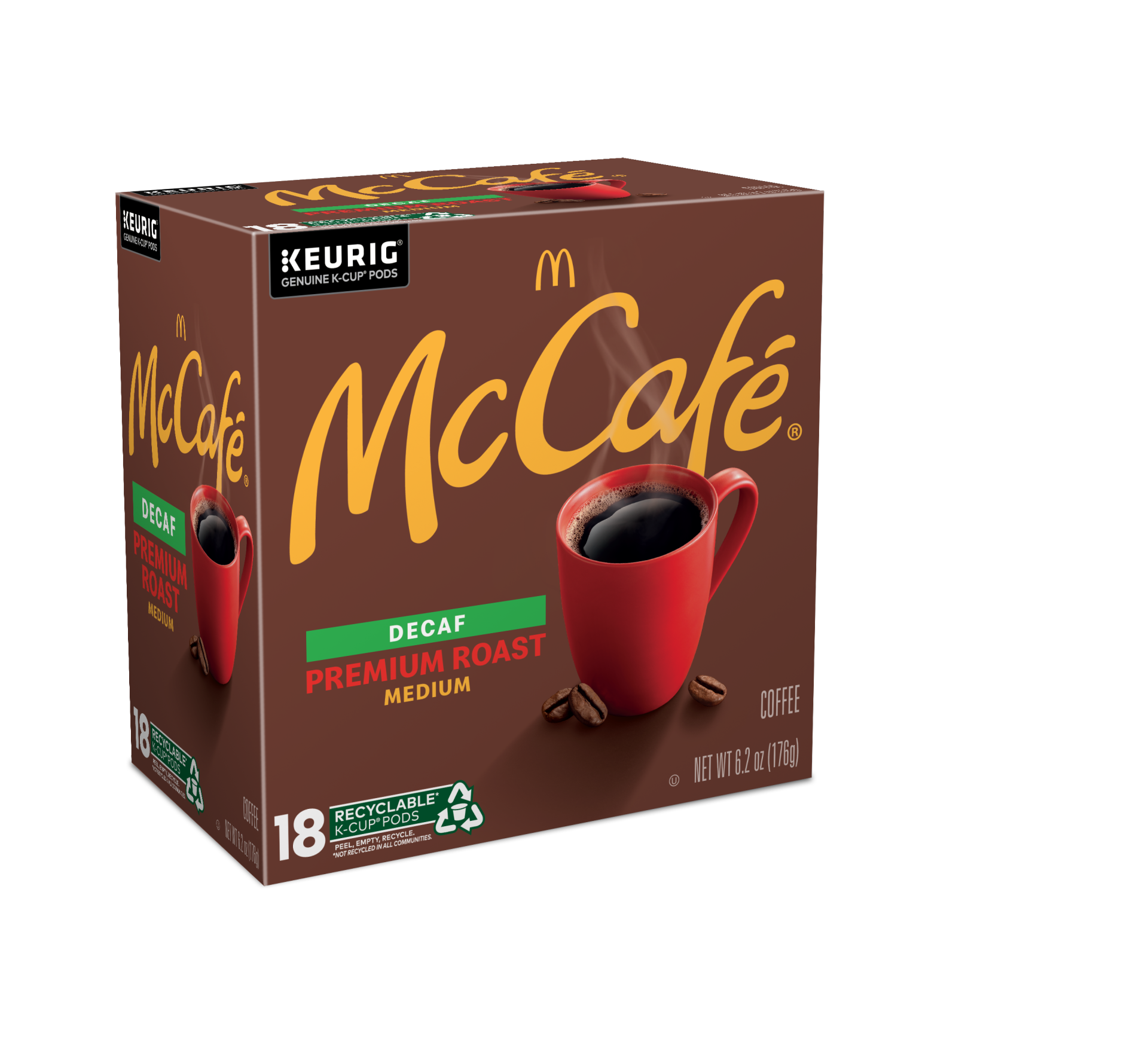 slide 3 of 5, McCafé Decaf Premium Roast Medium Coffee K-Cup Pods, 18 ct