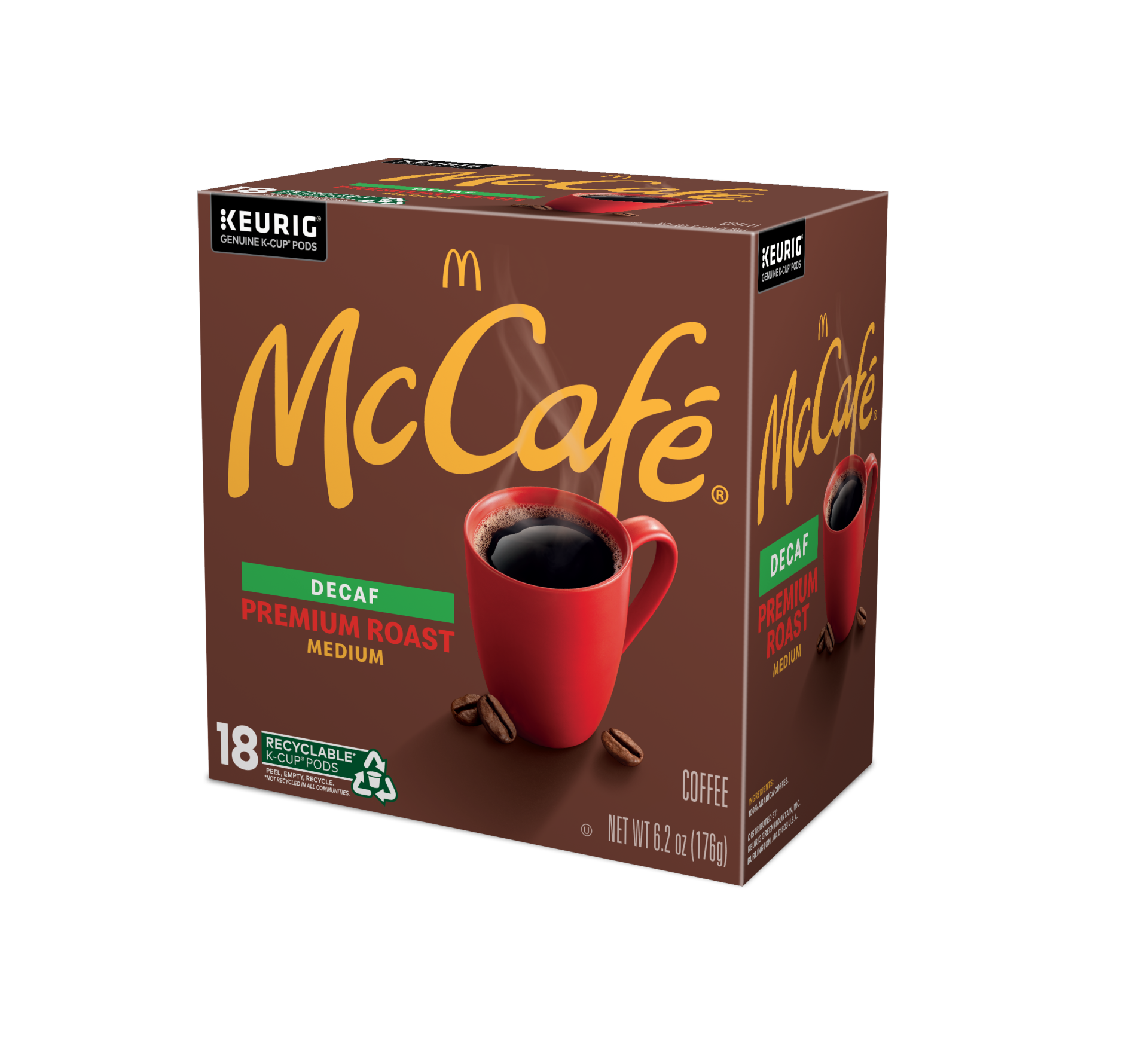 slide 4 of 5, McCafé Decaf Premium Roast Medium Coffee K-Cup Pods, 18 ct