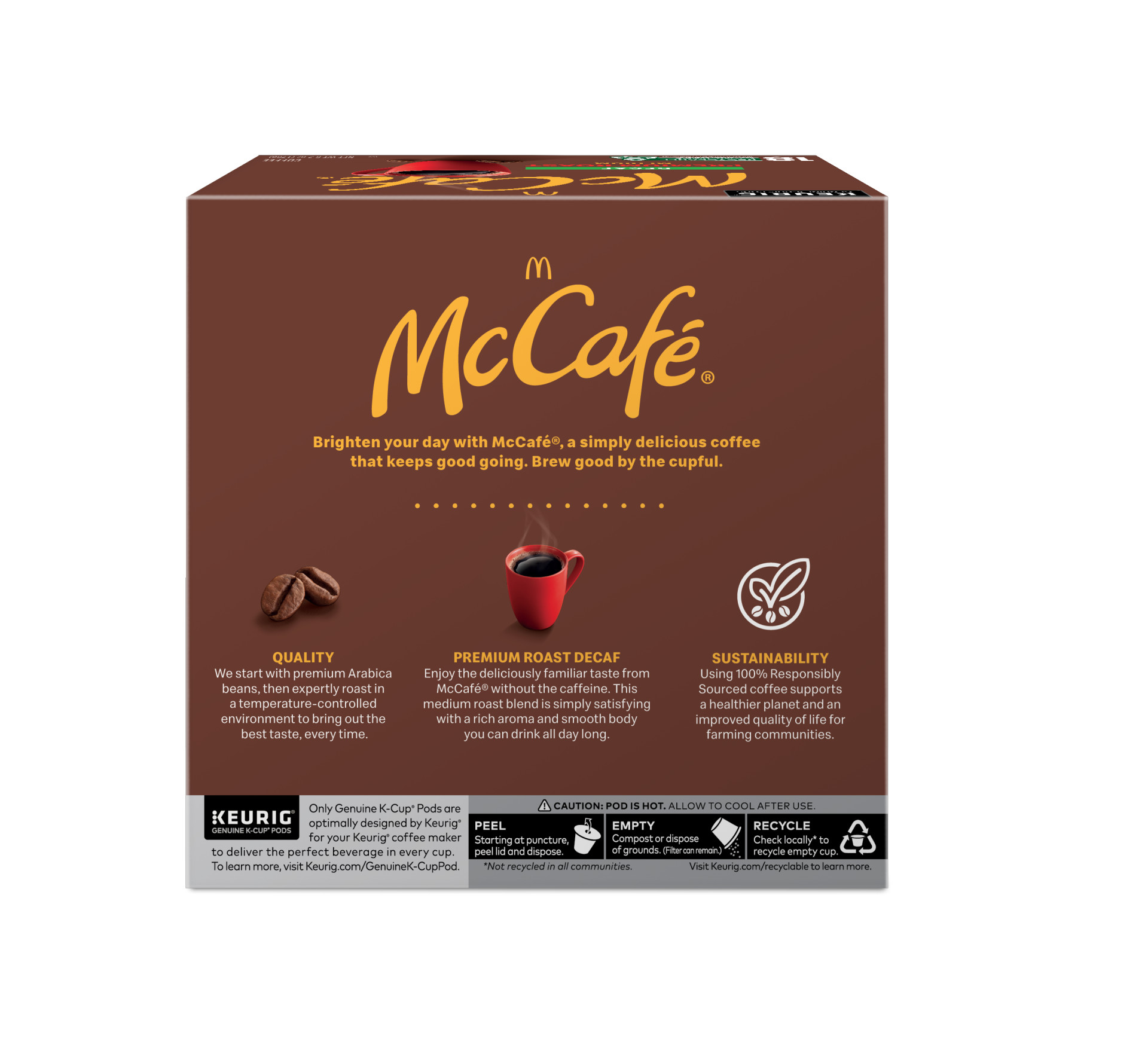 slide 5 of 5, McCafé Decaf Premium Roast Medium Coffee K-Cup Pods, 18 ct