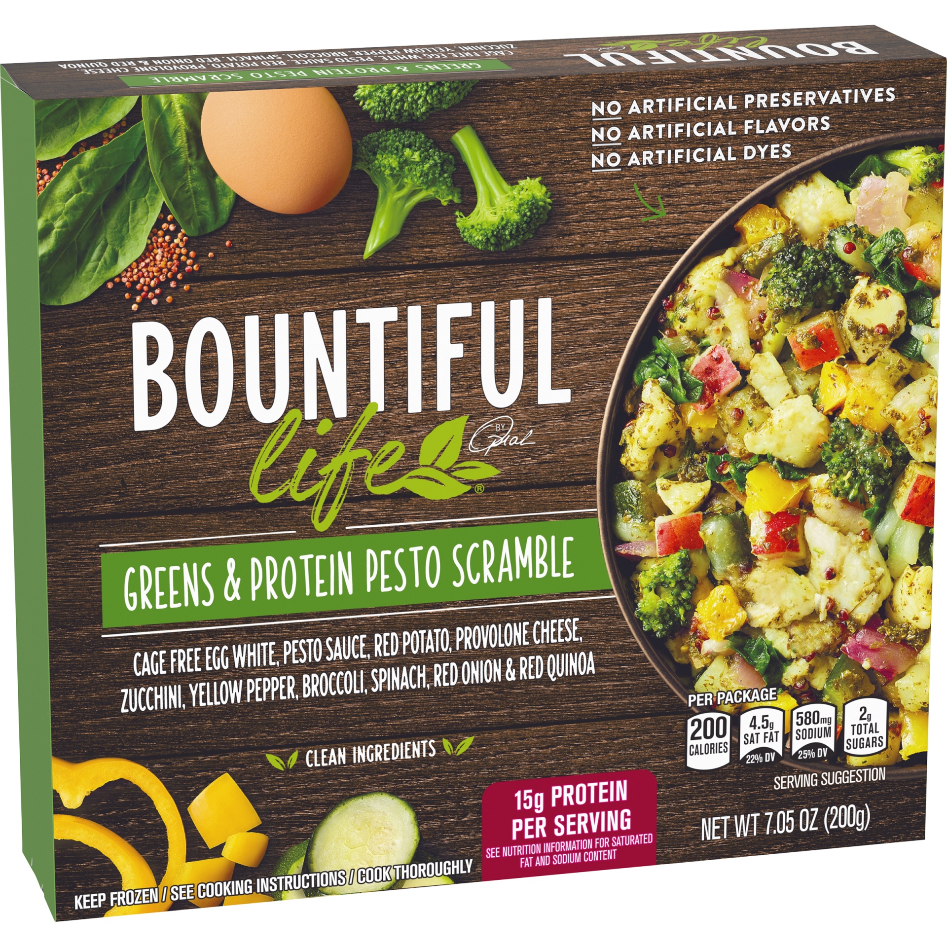 slide 3 of 6, Bountiful Life Greens & Protein Pesto Scramble Breakfast Bowl, 7.05 oz, 200 g