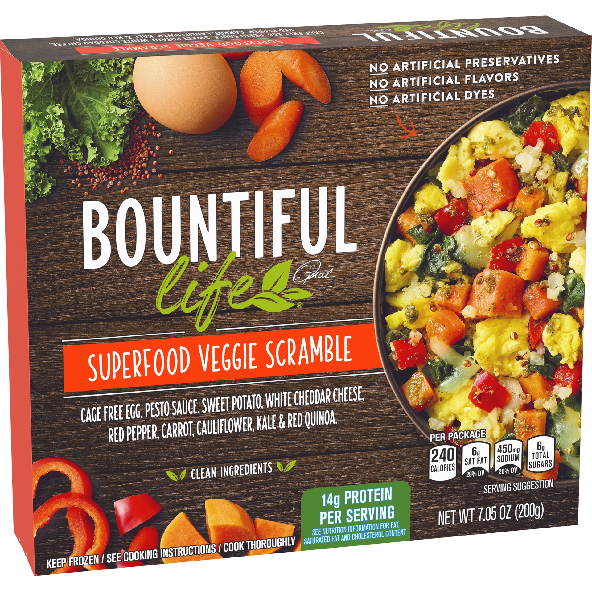 slide 2 of 6, Bountiful Life Superfood Veggie Scramble Breakfast Bowl, 7.05 oz box, 200 g