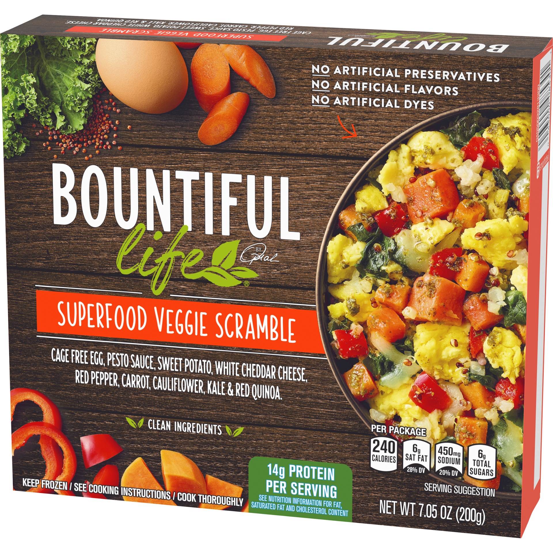 slide 3 of 6, Bountiful Life Superfood Veggie Scramble Breakfast Bowl, 7.05 oz box, 200 g