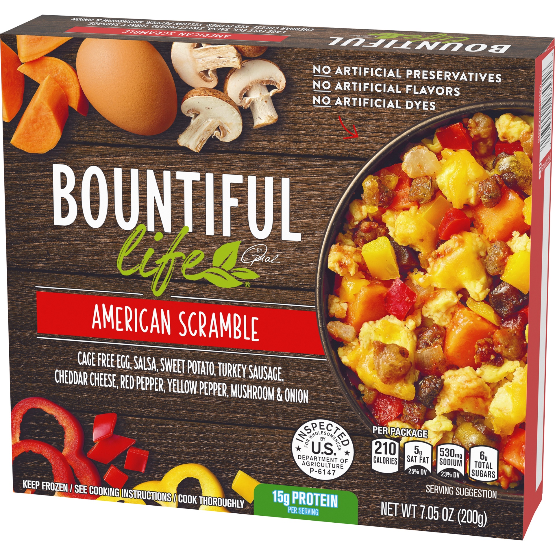 slide 3 of 6, Bountiful Life American Scramble Breakfast Bowl Frozen Meal, 7.05 oz Box, 200 g