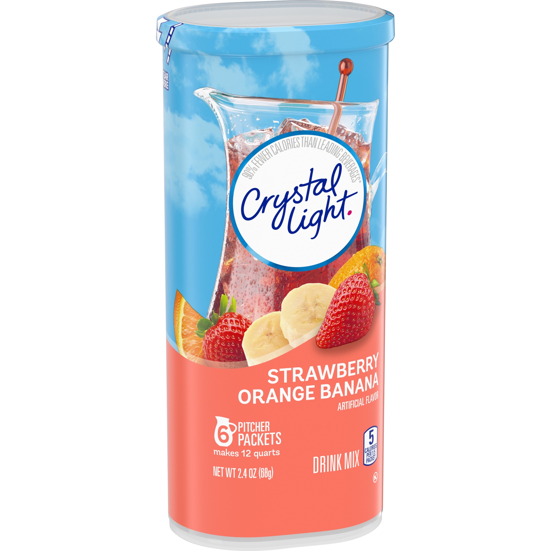 slide 7 of 11, Crystal Light Strawberry Orange Banana Artificially Flavored Powdered Drink Mix Pitcher Packets, 2.4 oz