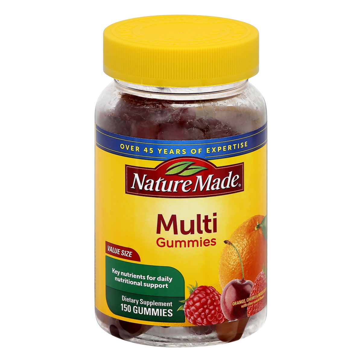 slide 1 of 1, Nature Made Multi-Vitamin Dietary Supplement Gummies - Orange Cherry & Mixed Berry, 