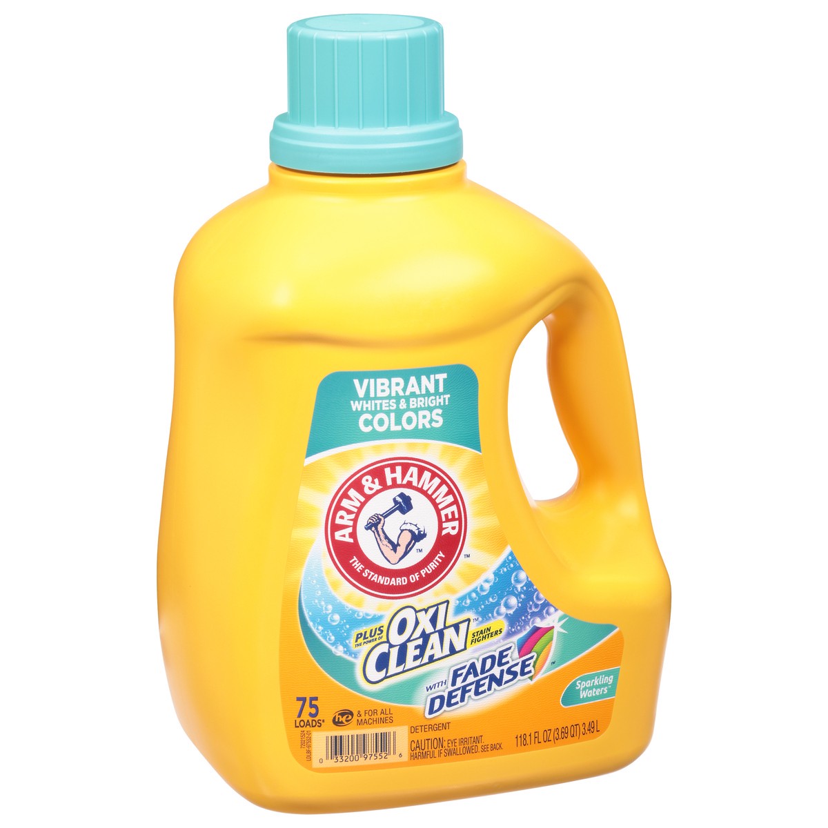 slide 2 of 9, ARM & HAMMER Plus OxiClean Stain Fighters Sparkling Waters Detergent with Fade Defense 118.1 fl oz, 118.10 fl oz