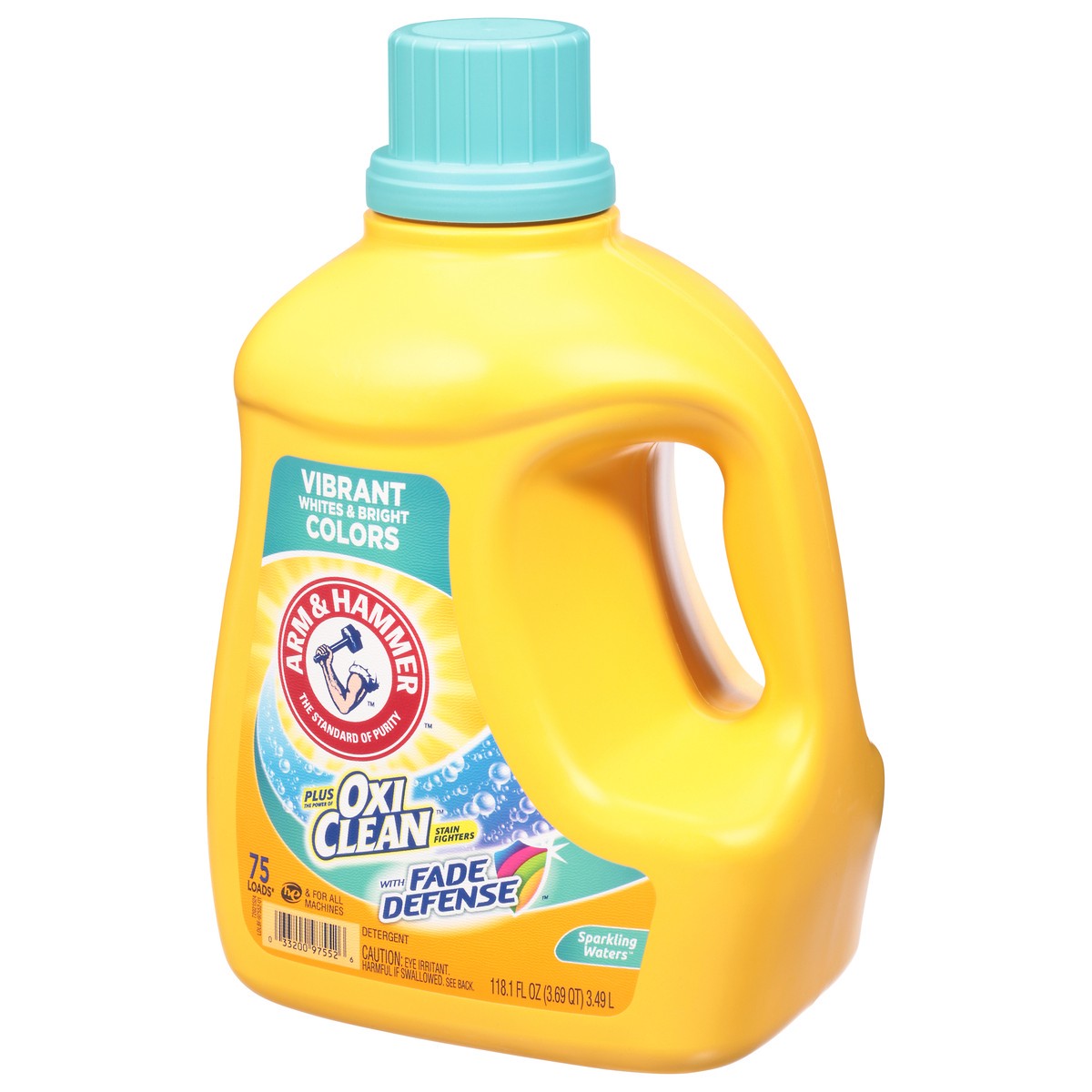 slide 3 of 9, ARM & HAMMER Plus OxiClean Stain Fighters Sparkling Waters Detergent with Fade Defense 118.1 fl oz, 118.10 fl oz