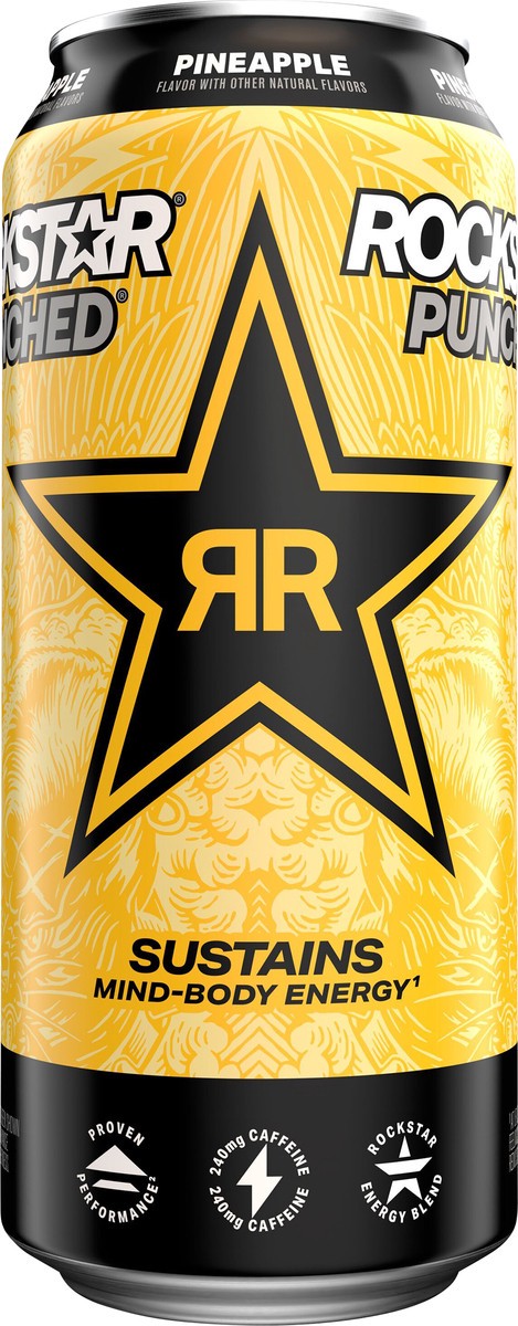 slide 3 of 8, Rockstar Punched Energy Drink Pineapple 16 Fl Oz, 16 fl oz