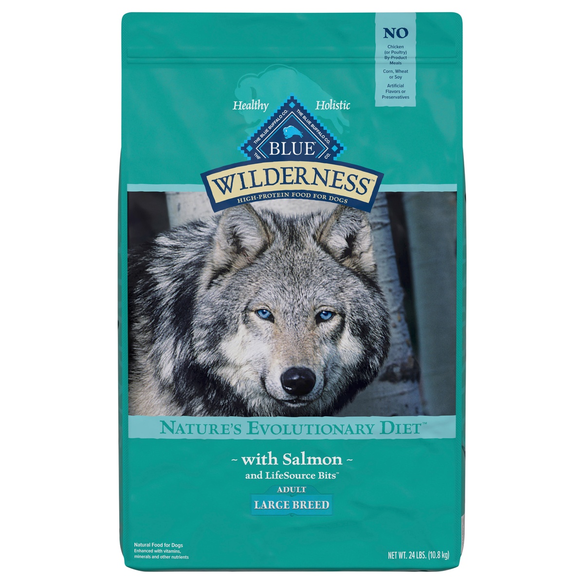 slide 1 of 1, Blue Buffalo Blue Wilderness Large Breed Adult Salmon Recipe Dry Dog Food, 24 lb