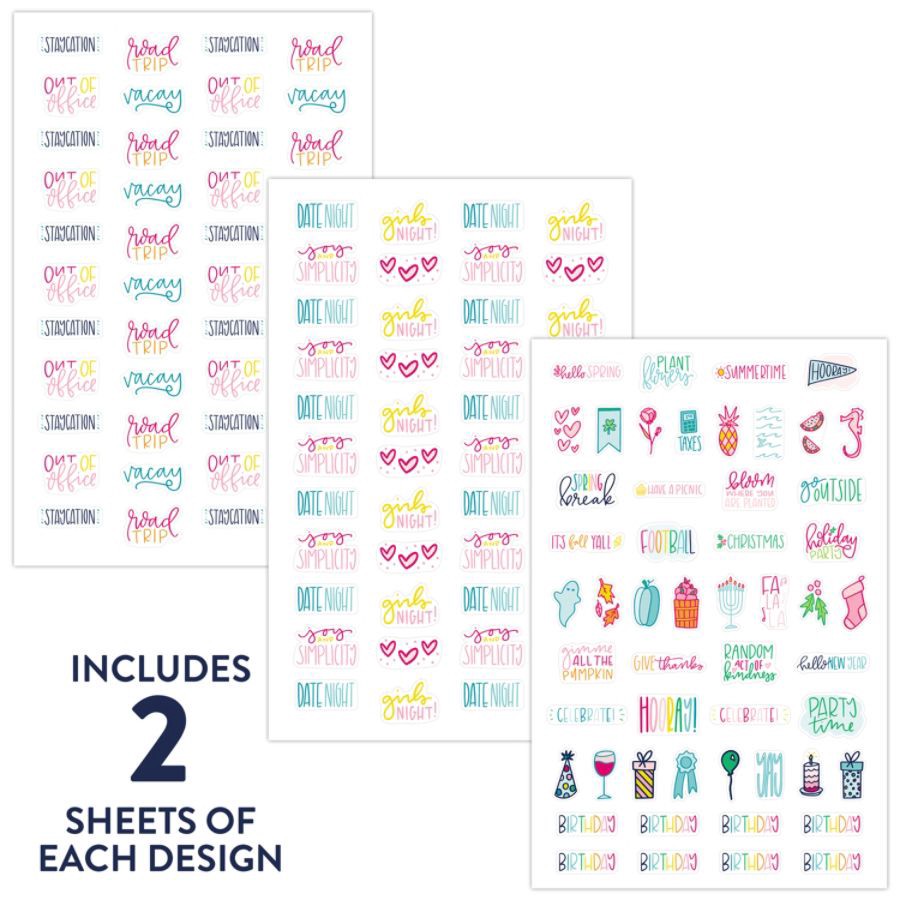 slide 3 of 6, At-A-Glance Simplified System Phrases Sticker Pack, Set Of 6 Sheets, 6 ct