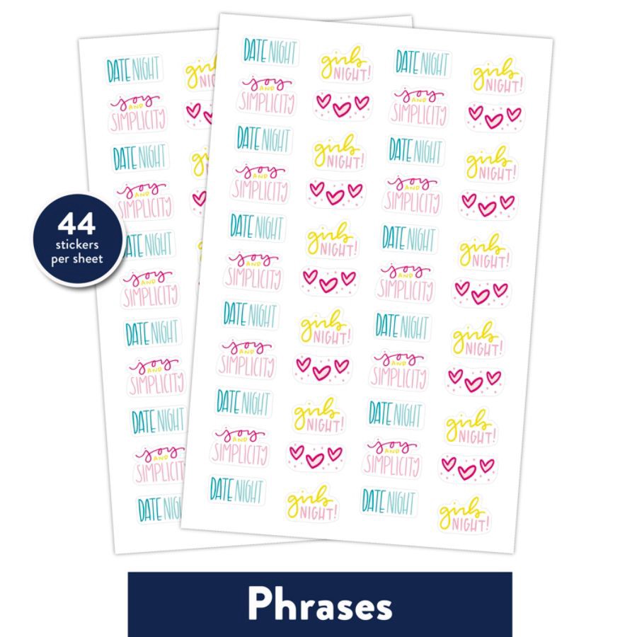 slide 5 of 6, At-A-Glance Simplified System Phrases Sticker Pack, Set Of 6 Sheets, 6 ct