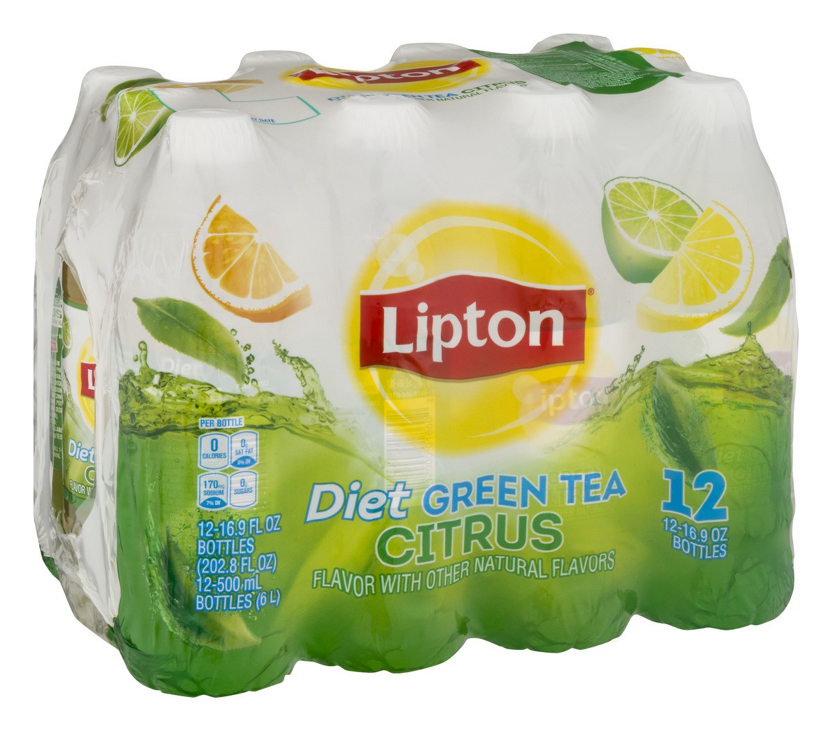 slide 2 of 10, Lipton Diet Green Tea Citrus, 12 ct; 16.9 fl oz