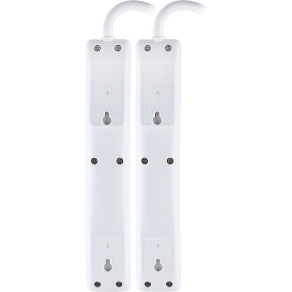 slide 6 of 8, GE 6-Outlet Power Strip, 2' Cord, White, Pack Of 2, 2 ct