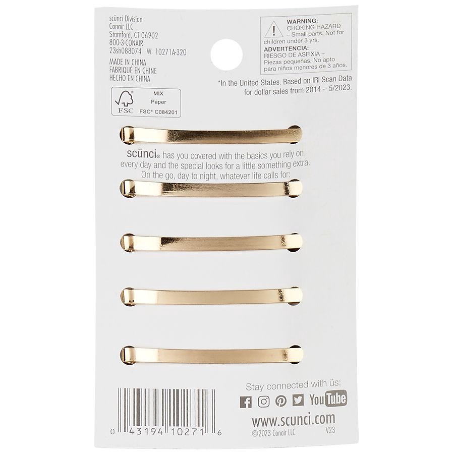 slide 3 of 3, scünci 5 Pieces Bobby Pins 5 ea, 5 ct