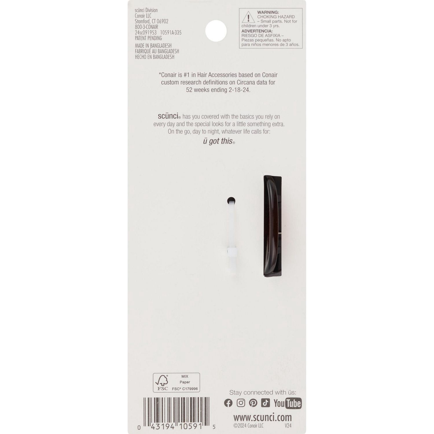 slide 3 of 3, scünci Fine Hair All Day Tight Hold Claw Clip 1 Each, 1 ct