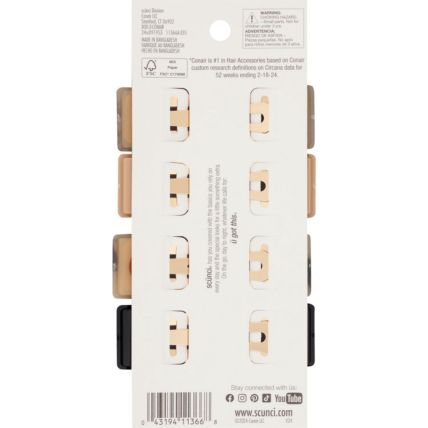 slide 3 of 6, scünci Snap Clips Savvy Value 4 Each, 4 ct