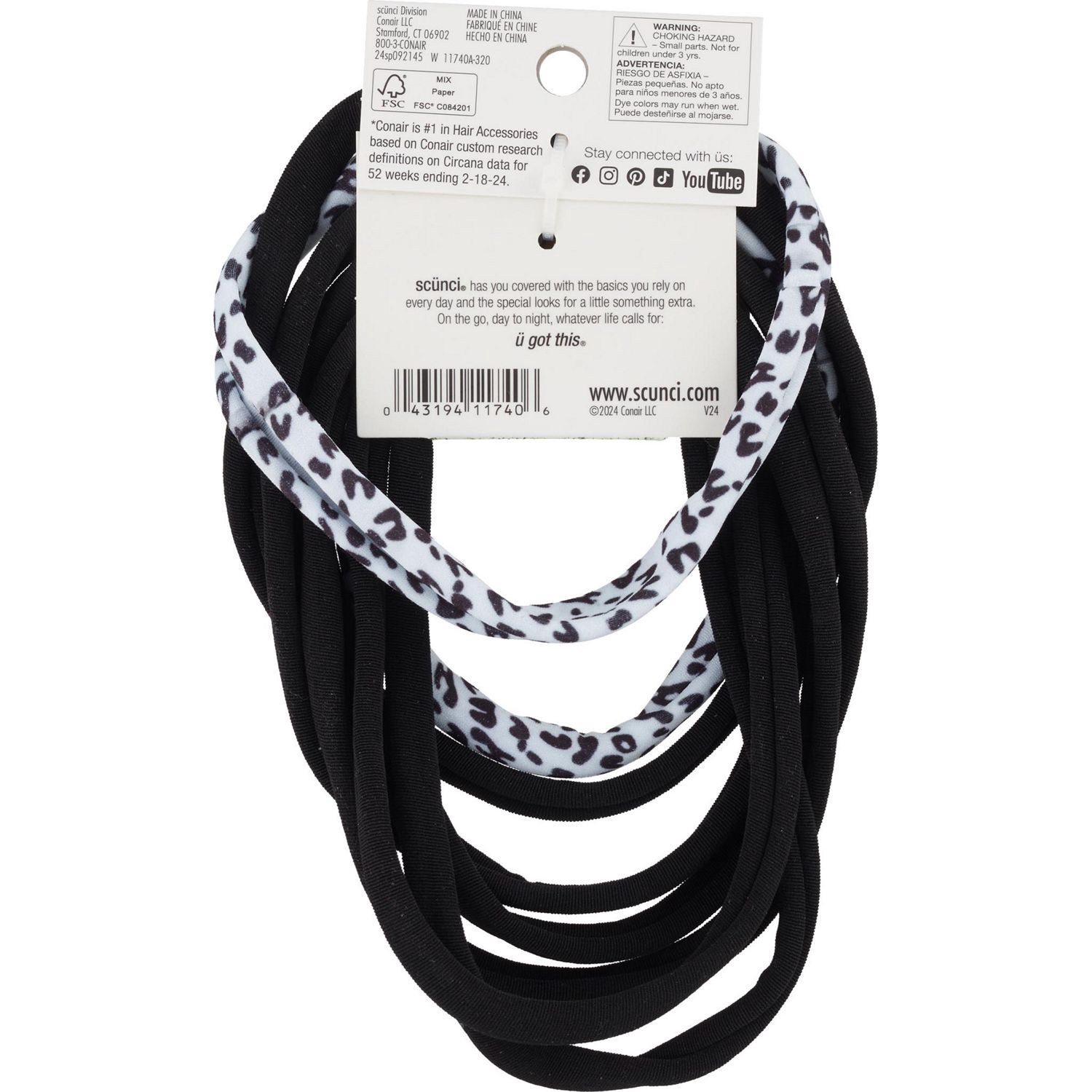 slide 2 of 2, scünci Scunci Tamera 8-Pk Xl Thick Hair Hosiery, 8 ct