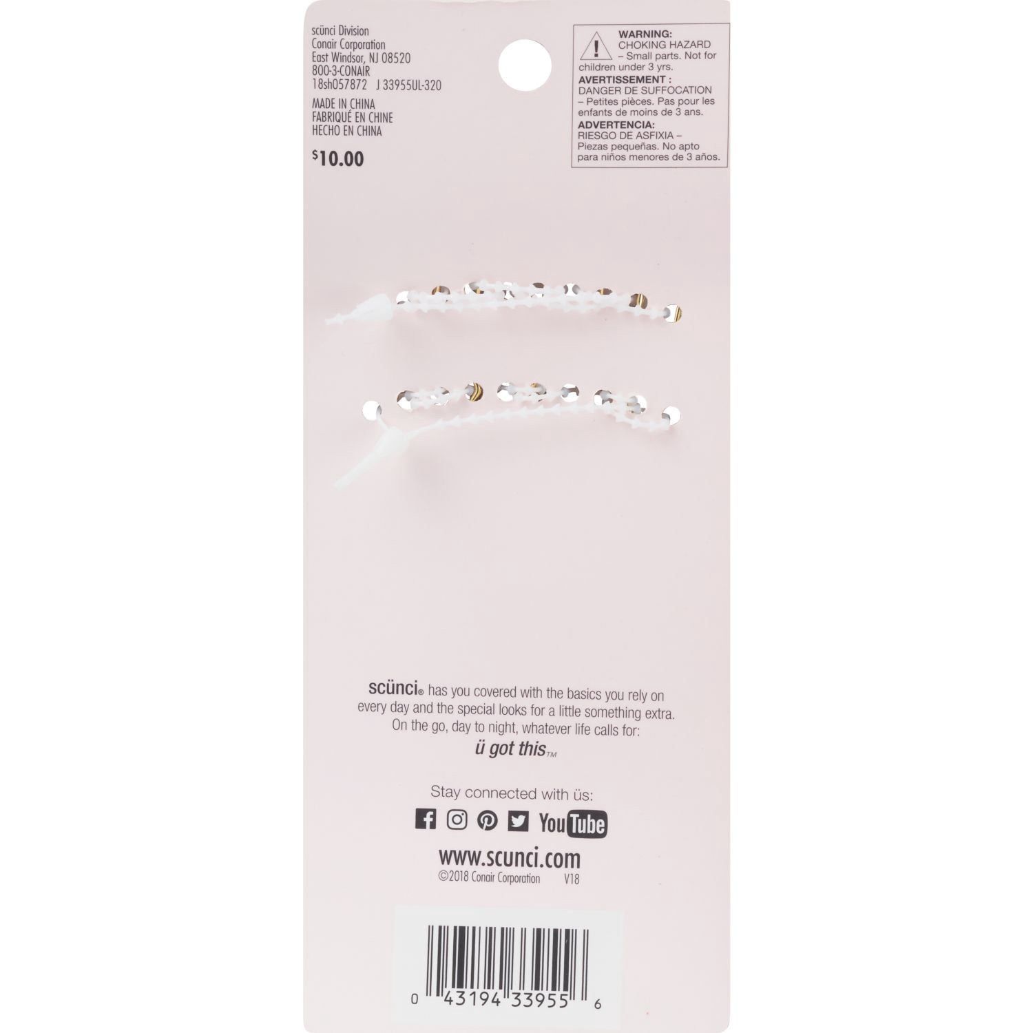 slide 2 of 2, scünci 6Pk Elle Hairpins, 6 ct