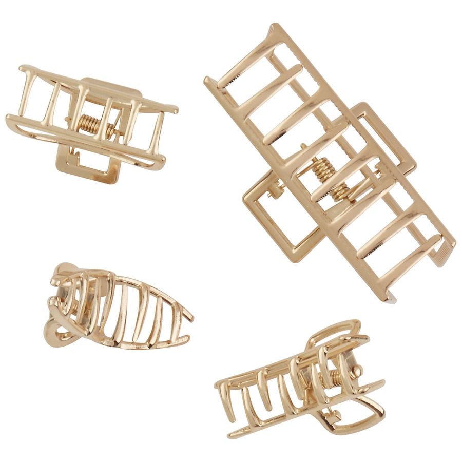 slide 3 of 3, scünci Real Style Claw Hair Clips 4 ea, 4 ct