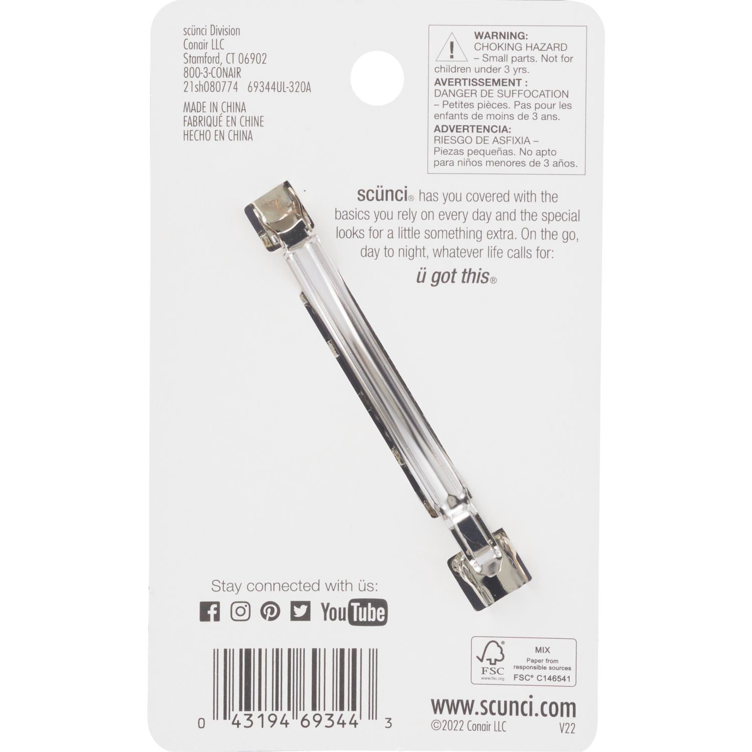 slide 2 of 2, scünci 1Pk Rhinestone Flower Barrette, 1 ct