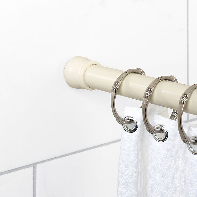 slide 3 of 3, Titan NeverRust Aluminum Tension Shower Rod - Biscuit, 72 in