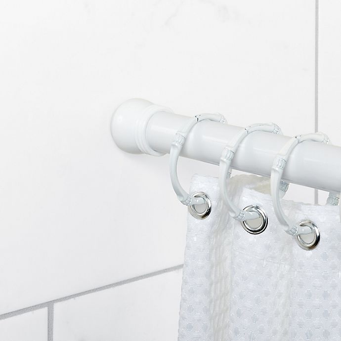 slide 3 of 7, Titan NeverRust Aluminum Adjustable Tension Stall Shower Rod - White, 40 in