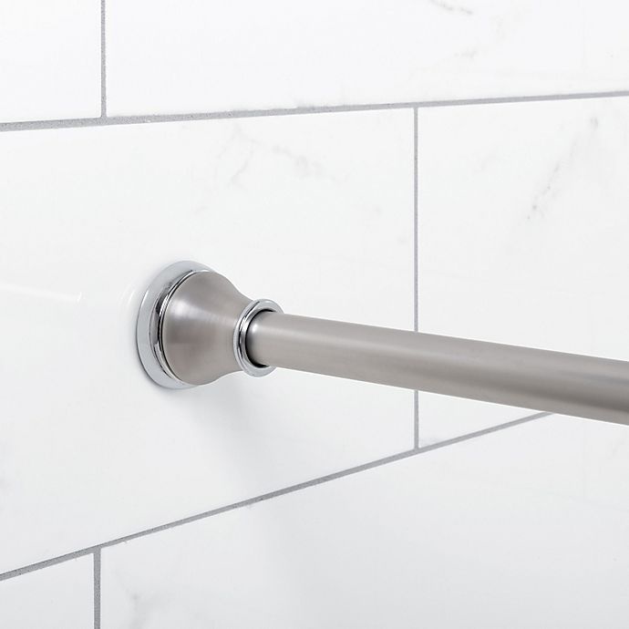 slide 2 of 2, Titan NeverRust Aluminum Decorative Finial Tension Shower Rod - Chrome and Nickel, 72 in