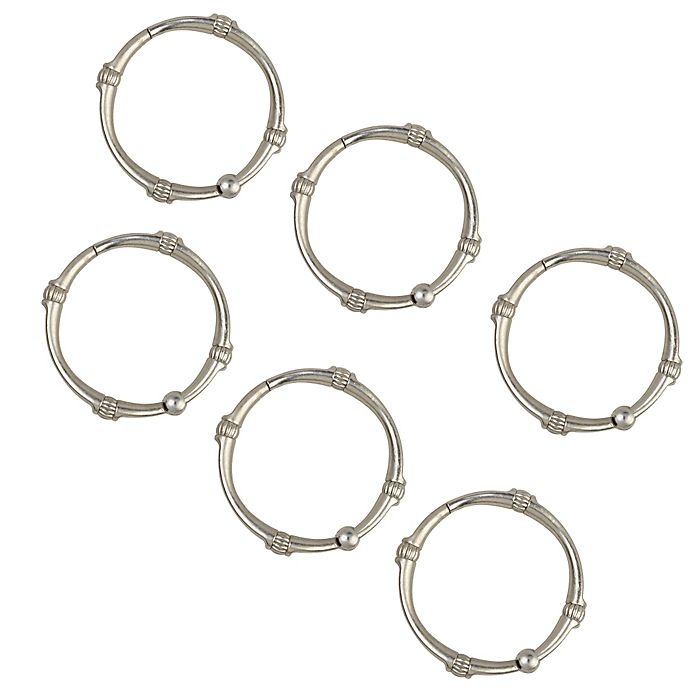 slide 2 of 3, Titan NeverRust Madison Shower Curtain Rings - Nickel, 12 ct