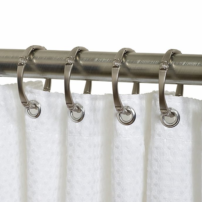 slide 3 of 3, Titan NeverRust Madison Shower Curtain Rings - Nickel, 12 ct