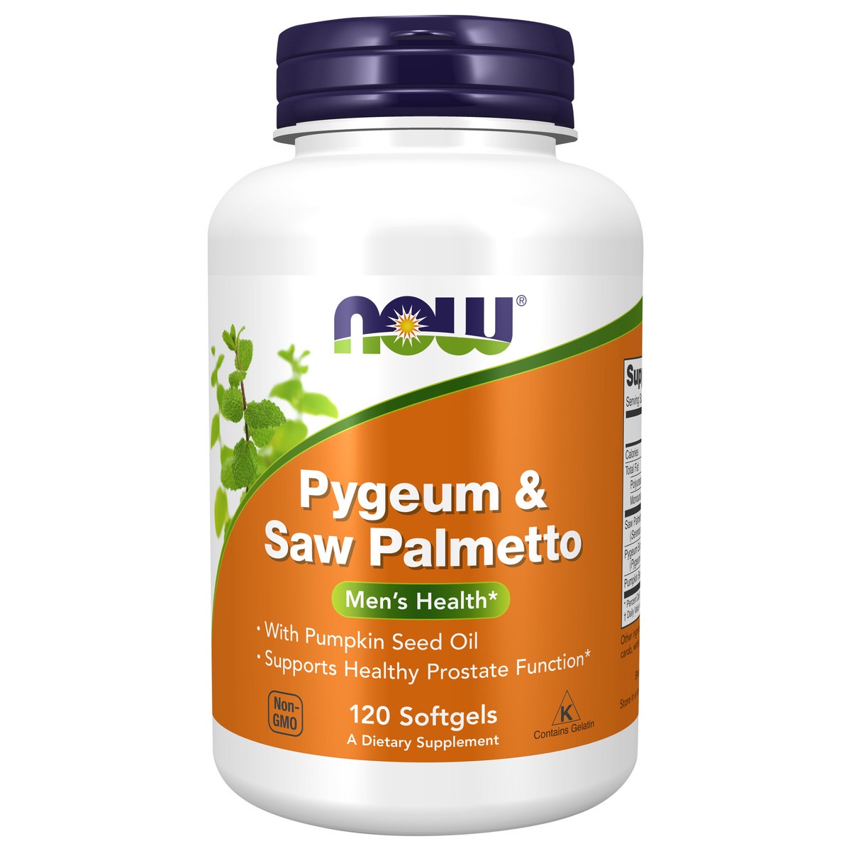 slide 1 of 4, Now Naturals NOW Pygeum & Saw Palmetto Softgels, 120 ct