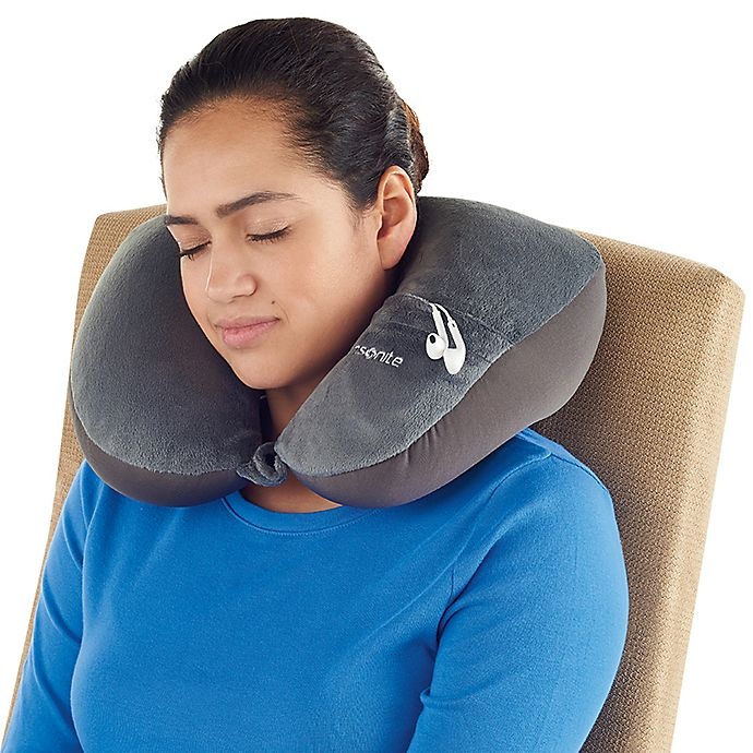 slide 5 of 5, Samsonite Magic 2-in-1 Travel Pillow with Pocket - Charcoal, 1 ct