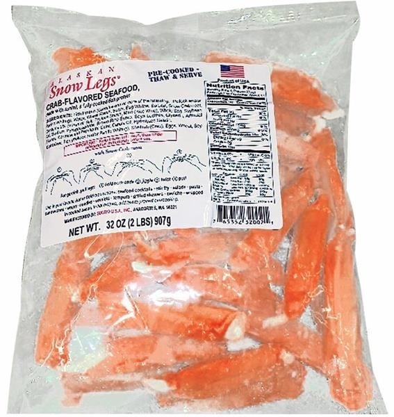 slide 1 of 1, Alaskan Snow Legs Crab-Flavored Seafood, 2 lb