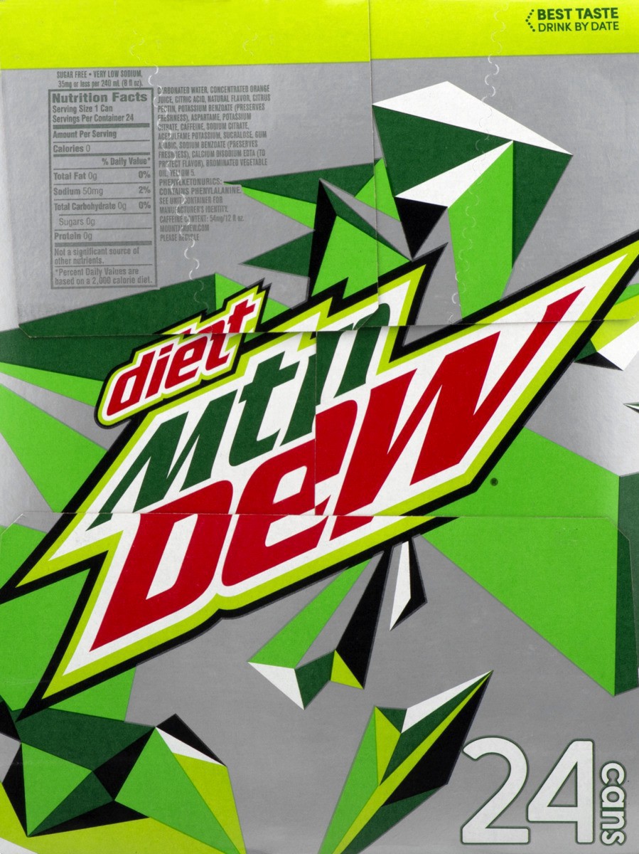 slide 12 of 13, Mountain Dew Diet Soda, Citrus, 24 ct; 12 oz
