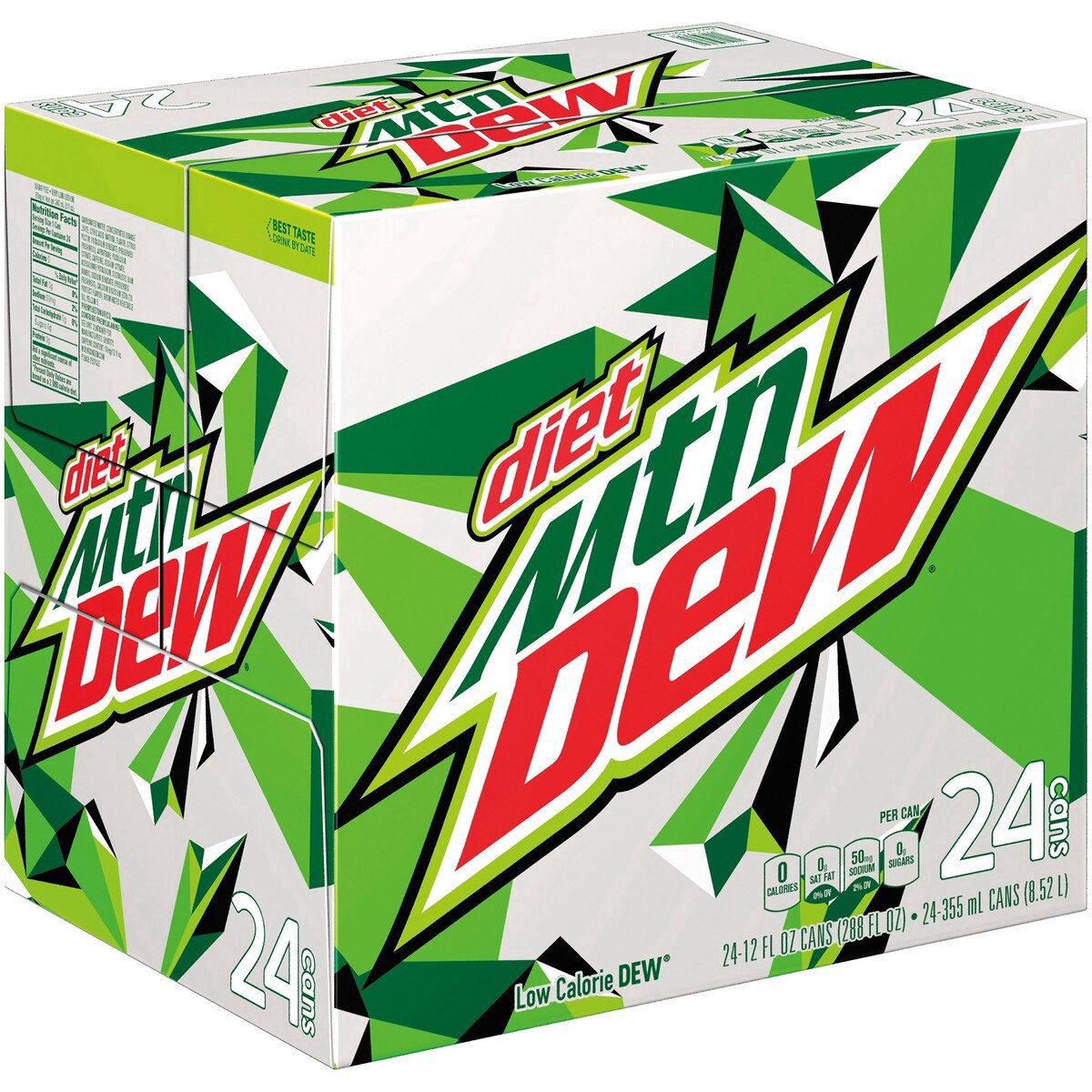 slide 6 of 13, Mountain Dew Diet Soda, Citrus, 24 ct; 12 oz