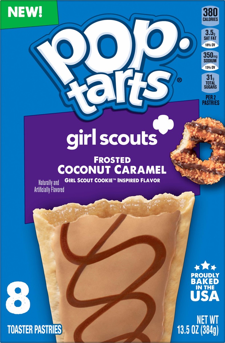 slide 11 of 13, Kelloggs Girl Scout Frosted Coconut Caramel Poptart 8 Count, 13.5 oz