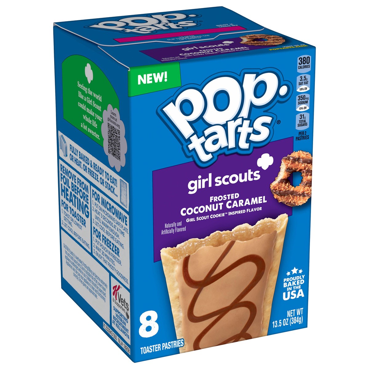 slide 10 of 13, Kelloggs Girl Scout Frosted Coconut Caramel Poptart 8 Count, 13.5 oz