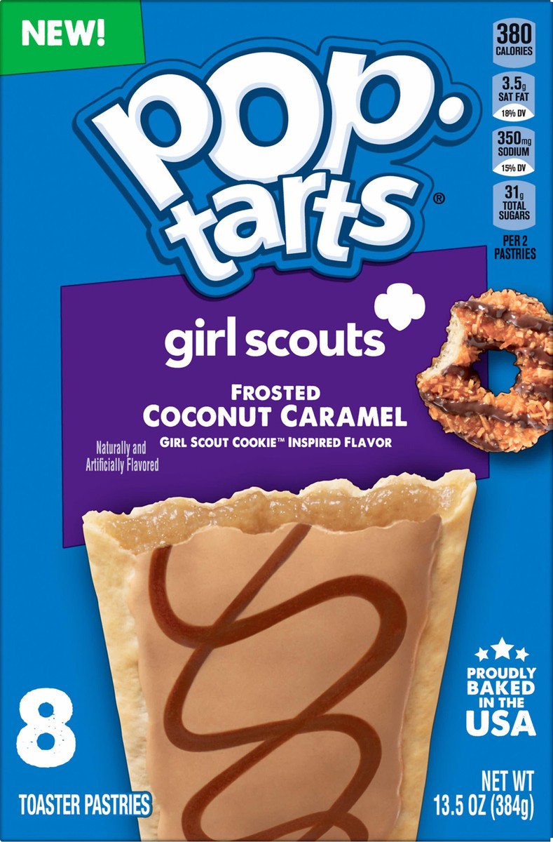 slide 2 of 13, Kelloggs Girl Scout Frosted Coconut Caramel Poptart 8 Count, 13.5 oz