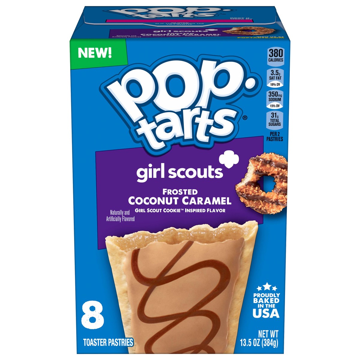 slide 1 of 13, Kelloggs Girl Scout Frosted Coconut Caramel Poptart 8 Count, 13.5 oz