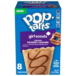 Pop-Tarts Girl Scout Toaster Pastries, Breakfast Foods, Kids Snacks, Frosted Coconut Caramel, 13.5oz Box, 8 Pop-Tarts