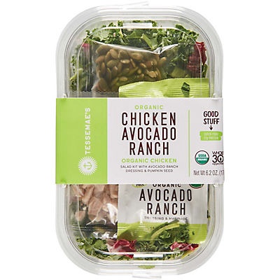 slide 1 of 6, Tessemae's Organic Chicken Avocado Ranch Salad Kit, 6.2 oz