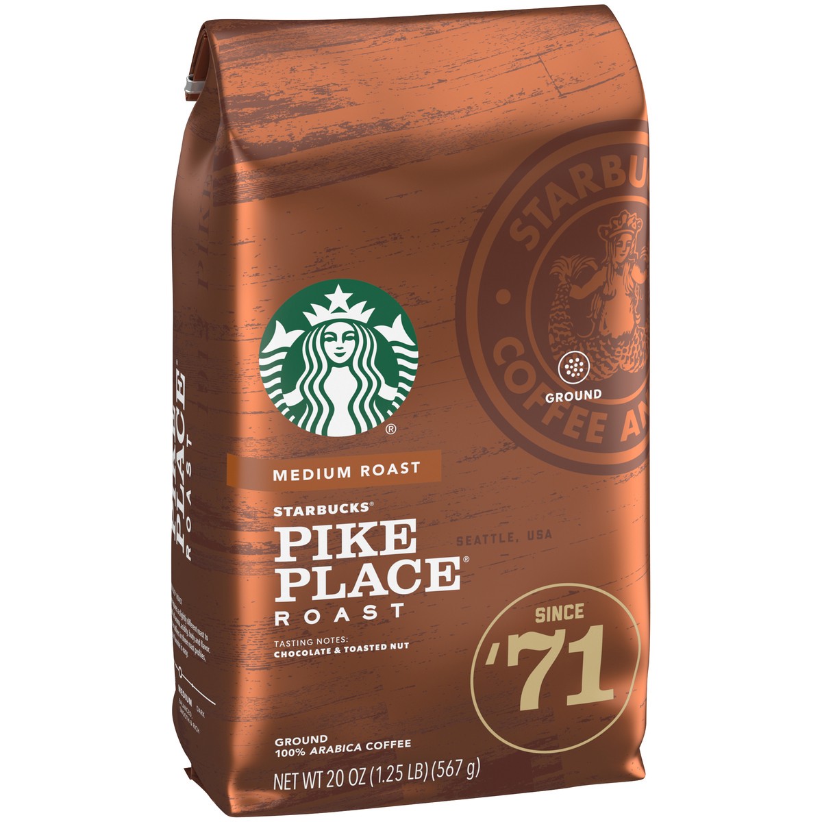 slide 5 of 9, Starbucks Ground Coffee—Medium Roast Coffee—Pike Place Roast—100% Arabica—1 bag (20 oz), 20 oz