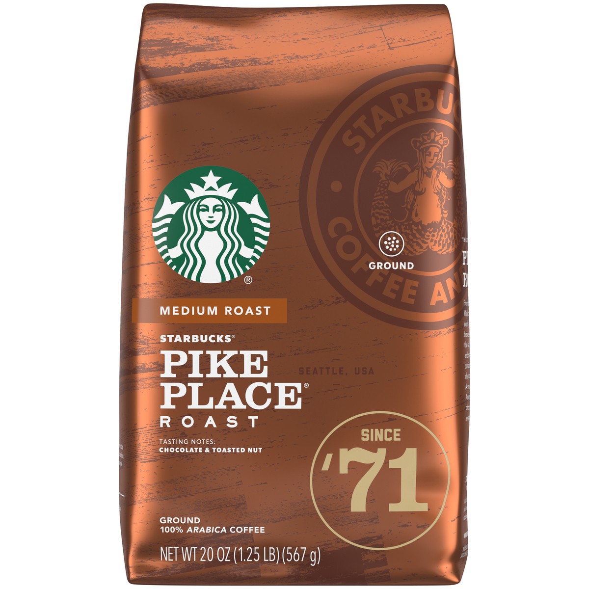 slide 2 of 9, Starbucks Ground Coffee—Medium Roast Coffee—Pike Place Roast—100% Arabica—1 bag (20 oz), 20 oz